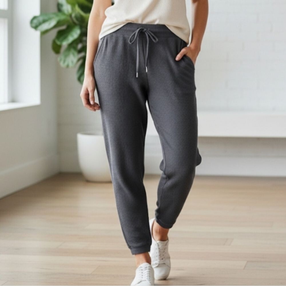 Auden Women's Waffle Knit Jogger Lounge Pants - Size Large (L)